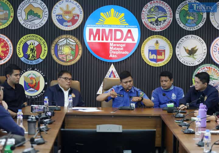 LOOK: MMDA Traffic Enforcer Allan Sadua, who climbed onto the hood of a car while attempting to stop it, speaks at a press conference in Pasig City on 28 August 2024. In a video clip purportedly captured by a motorcycle rider involved in the incident, the motorist continued to drive resulting in a hot pursuit by other traffic enforcers. According to the MMDA, the driver of the car will face an attempted homicide charge.